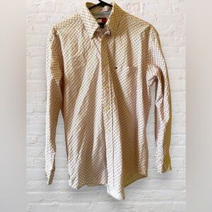 Tommy Hilfiger Button Up Shirt Men's Medium Red Accents Long Sleeve Cotton